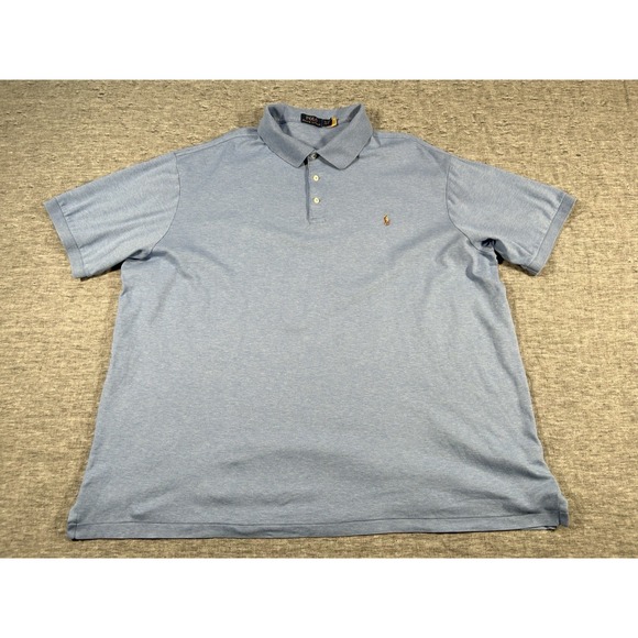 Polo Ralph Lauren Shirt Mens XXXL Tall Short Sleeve Blue Realistic Pony - Picture 1 of 9